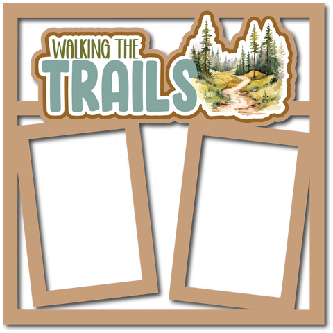 Walking the Trails - 2 Frames - Scrapbook Page Layered Overlay Kit