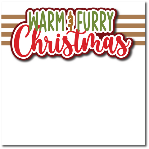 Warm & Furry Christmas - Printed Premade Scrapbook Page 12x12 Layout
