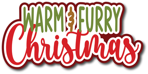 Warm & Furry Christmas - Scrapbook Page Title Sticker