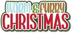 Warm & Furry Christmas - Scrapbook Page Title Sticker