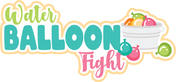 Water Balloon Party - Scrapbook Page Title Die Cut