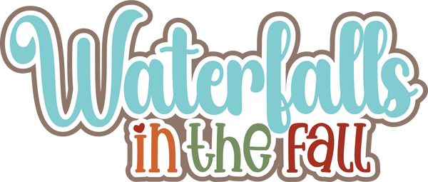 Waterfalls in the Fall - Scrapbook Page Title Die Cut
