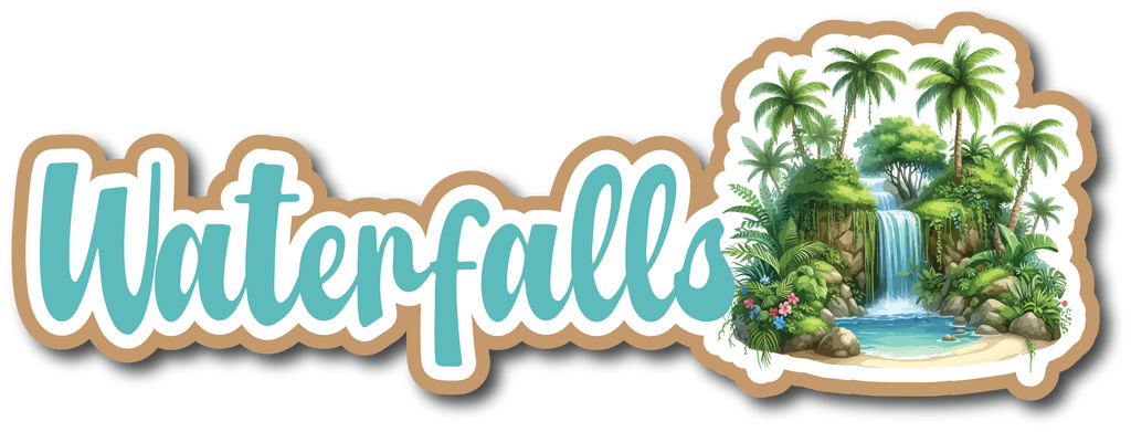 Waterfalls - Scrapbook Page Title Die Cut – Autumn's Crafty Corner