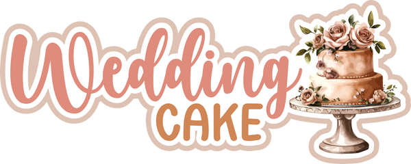 Wedding Cake - Scrapbook Page Title Sticker