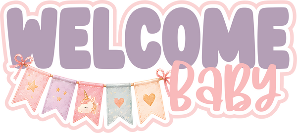 Welcome Baby - Scrapbook Page Title Die Cut