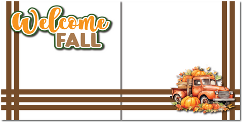 Welcome Fall - Printed Premade Scrapbook (2) Page 12x12 Layout