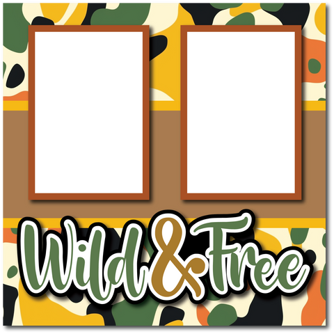 Wild & Free - Printed Premade Scrapbook Page 12x12 Layout