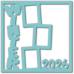Winter 2026 - Turquoise - 3 Frames - Scrapbook Page Overlay