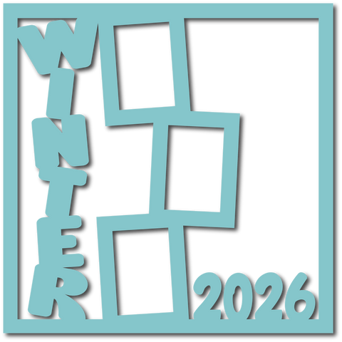 Winter 2026 - Turquoise - 3 Frames - Scrapbook Page Overlay