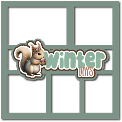 Winter Days - 5 Frames - Scrapbook Page Layered Overlay Kit