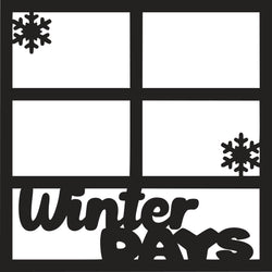 Winter Days - 4  Frames - Scrapbook Page Overlay Die Cut - Choose a Color