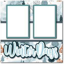 Winter Days  - Printed Premade Scrapbook Page 12x12 Layout