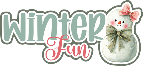 Winter Fun - Scrapbook Page Title Die Cut