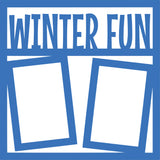 Winter Fun - 2 Frames - Scrapbook Page Overlay Die Cut - Choose a Color