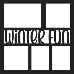 Winter Fun - 5 Frames - Scrapbook Page Overlay Die Cut - Choose a Color