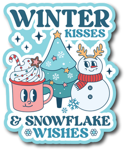 Winter Kisses & Snowflake Wishes - Scrapbook Page Title Die Cut