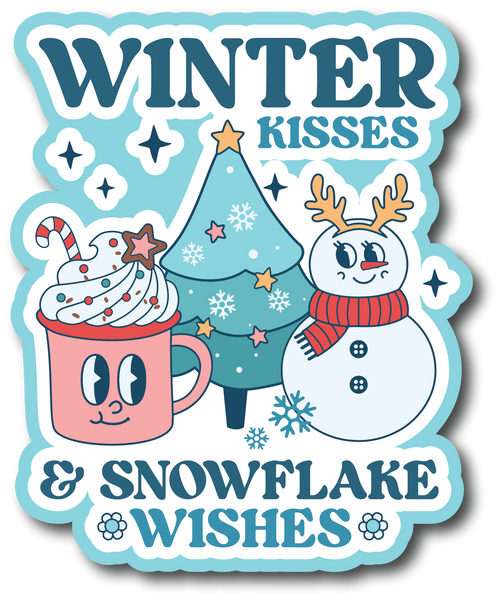 Winter Kisses & Snowflake Wishes - Scrapbook Page Title Sticker