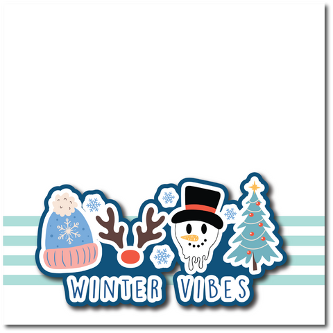 Winter Vibes - Printed Premade Scrapbook Page 12x12 Layout