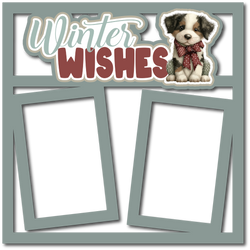Winter Wishes - 2 Frames - Scrapbook Page Layered Overlay Kit