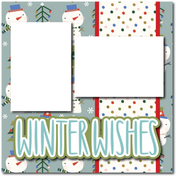 Winter Wishes - Printed Premade Scrapbook Page 12x12 Layout