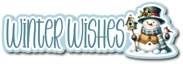 Winter Wishes - Scrapbook Page Title Sticker