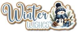 Winter Wishes - Scrapbook Page Title Die Cut