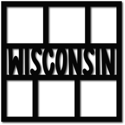 Wisconsin - 6 Frames - Scrapbook Overlay - Digital Cut File - SVG - INSTANT DOWNLOAD
