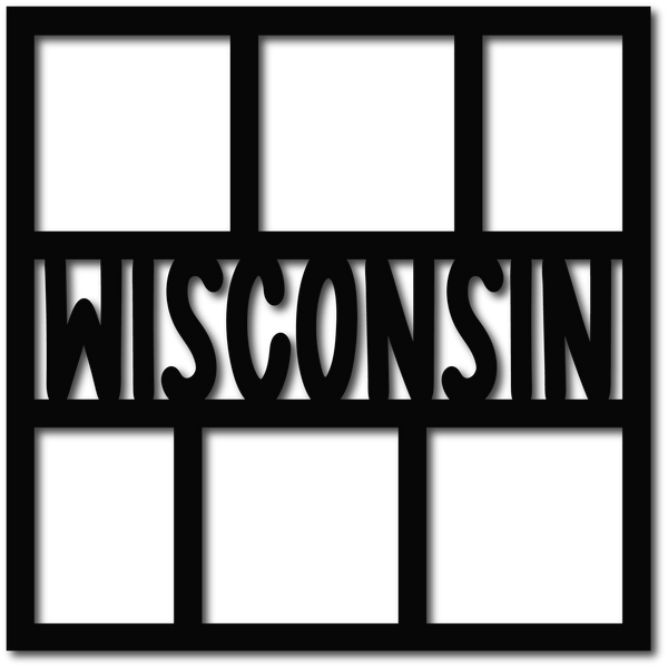 Wisconsin - 6 Frames - Scrapbook Overlay - Digital Cut File - SVG - INSTANT DOWNLOAD