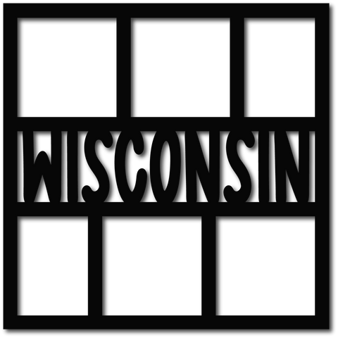 Wisconsin - 6 Frames - Scrapbook Overlay - Digital Cut File - SVG - INSTANT DOWNLOAD