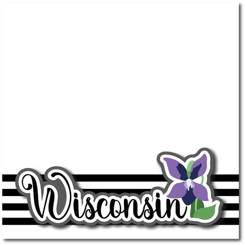 Wisconsin - Printed Premade Scrapbook Page 12x12 Layout