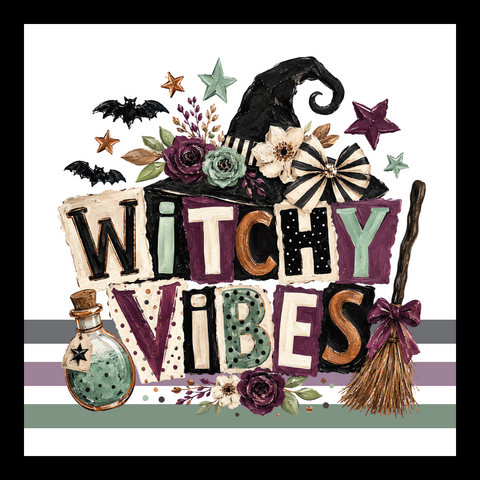 Witchy Vibes - Scrapbook Page Title Die Cut