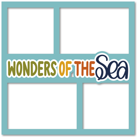 Wonders of the Sea  - 4 Frames - Layered Overlay - Digital Cut File - SVG - INSTANT DOWNLOAD