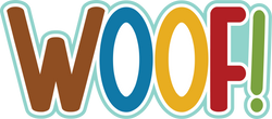 Woof! - Scrapbook Page Title Die Cut