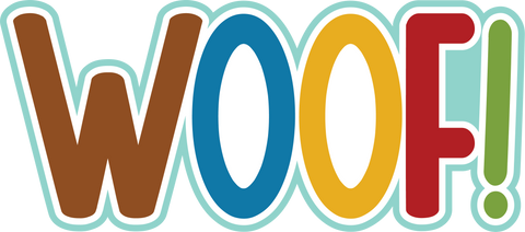 Woof! - Scrapbook Page Title Die Cut