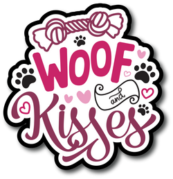 Woof and Kisses - Scrapbook Page Title Die Cut