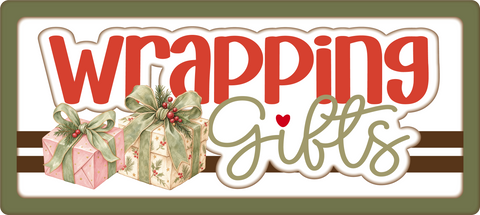 Wrapping Gifts - Scrapbook Page Title Die Cut