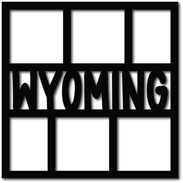 Wyoming - 6 Frames - Scrapbook Overlay - Digital Cut File - SVG - INSTANT DOWNLOAD