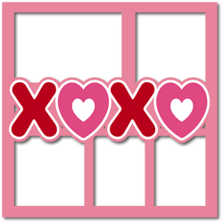 XOXO - 5 Frames - Layered Overlay - Digital Cut File - SVG - INSTANT DOWNLOAD