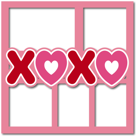 XOXO - 5 Frames - Layered Overlay - Digital Cut File - SVG - INSTANT DOWNLOAD