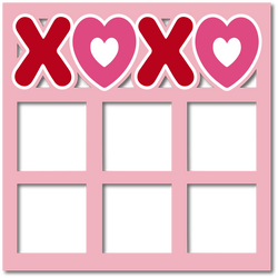 XOXO - 6 Square Frames - Layered Overlay - Digital Cut File - SVG - INSTANT DOWNLOAD