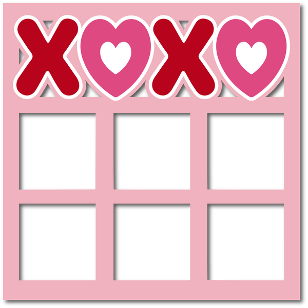 XOXO - 6 Square Frames - Layered Overlay - Digital Cut File - SVG - INSTANT DOWNLOAD