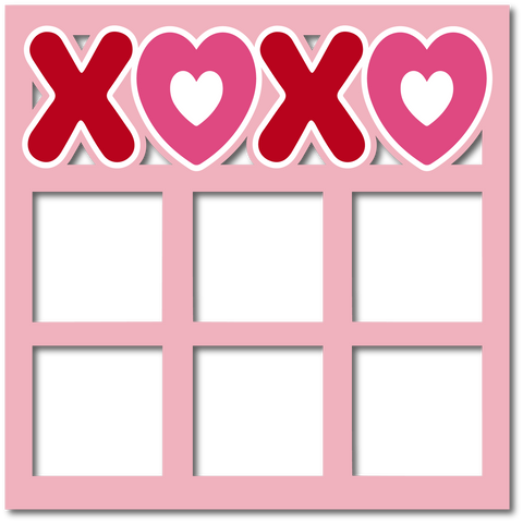 XOXO - 6 Square Frames - Layered Overlay - Digital Cut File - SVG - INSTANT DOWNLOAD