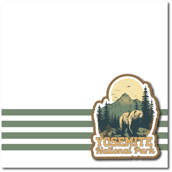 Yosemite National Park - Printed Premade Scrapbook Page 12x12 Layout