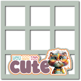 You are Too Cute - 6 Squares Frames - Scrapbook Page Layered Overlay Kit
