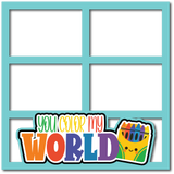 You Color My World - 4 Frames - Scrapbook Page Layered Overlay Kit