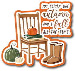 You Return Like Autumn and I Fall All the Time - Scrapbook Page Title Die Cut