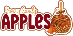 Yummy Candy Apples - Scrapbook Page Title Die Cut