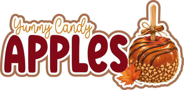 Yummy Candy Apples - Scrapbook Page Title Sticker