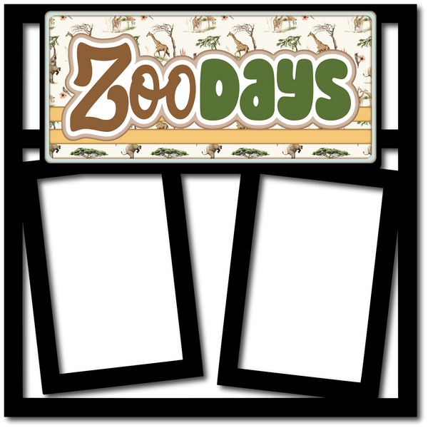 Zoo Days - 2 Frames - Scrapbook Page Layered Overlay Kit