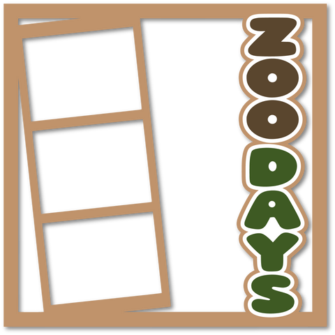 Zoo Days - 3 Frames - Scrapbook Page Layered Overlay Kit